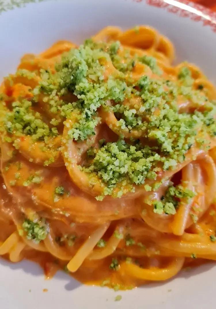 Ricetta Spaghettoni con crema di datterini e burrata con parmigiano verde di lucamata