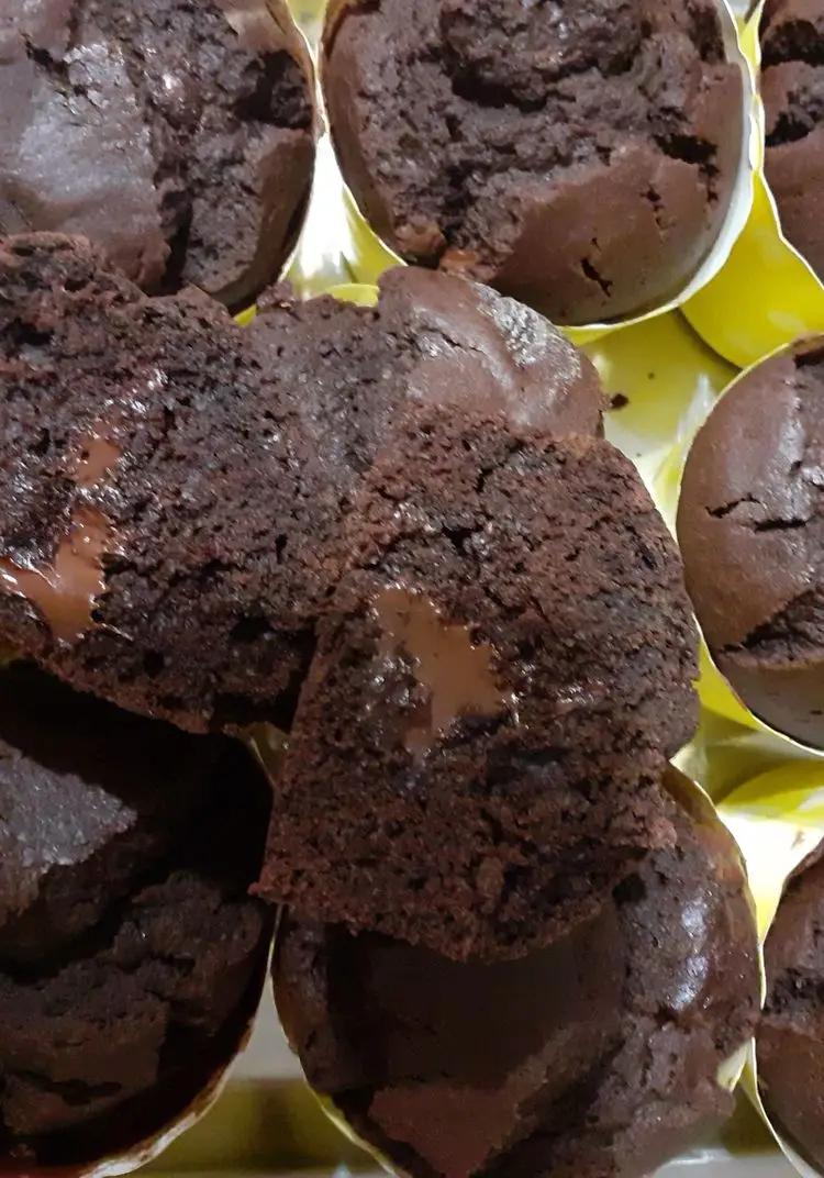 Ricetta Muffin al cioccolato fondente con cuore cremoso di mena74