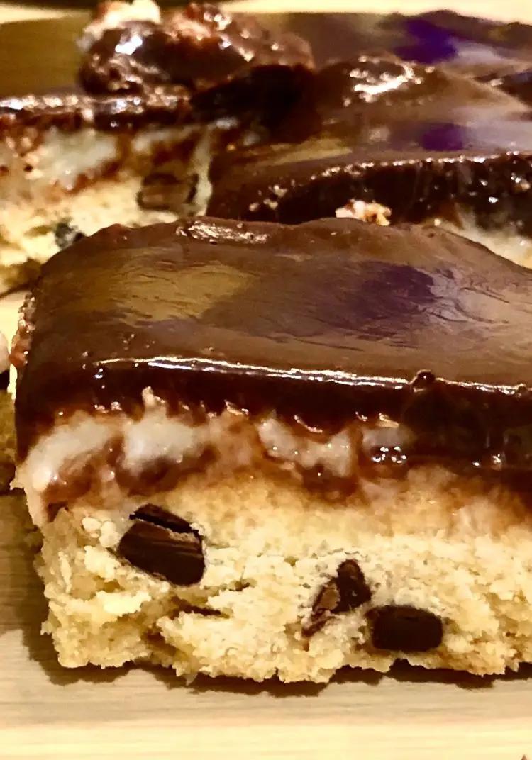 Ricetta Cookie bars 🍪 con crema al cocco 🥥 e ganache alla Nutella 🧉 di valentina63