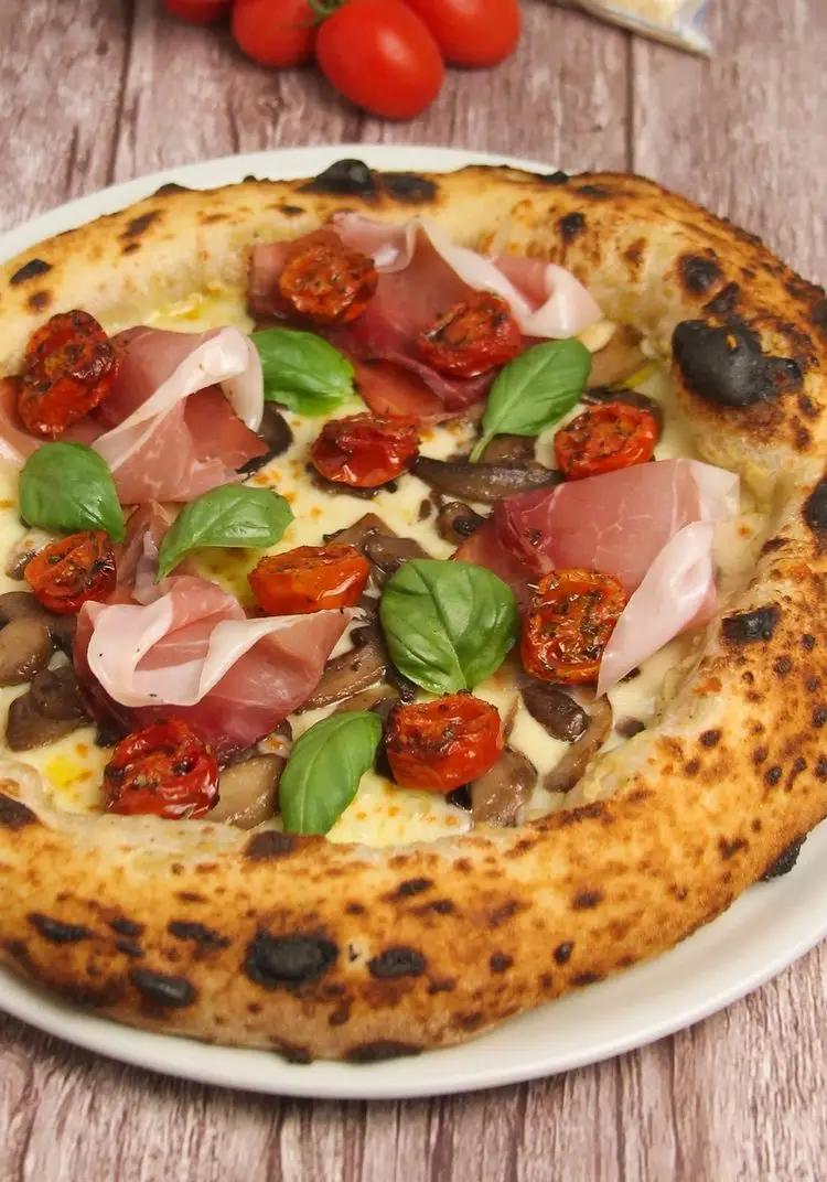 Ricetta Pizza con crema di melanzane e funghi di pizzaperfetta