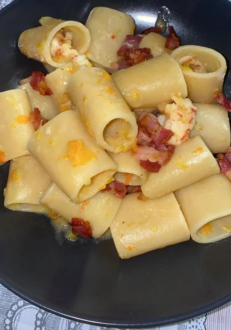 Ricetta Paccheri gamberi, pancetta e pomodorino giallo di francesca180