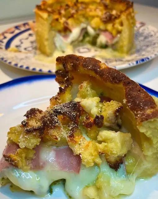 Ricetta Sbriciolata di patate con mortadella, mozzarella e pesto di pistacchio di ilmiopiattoacolori