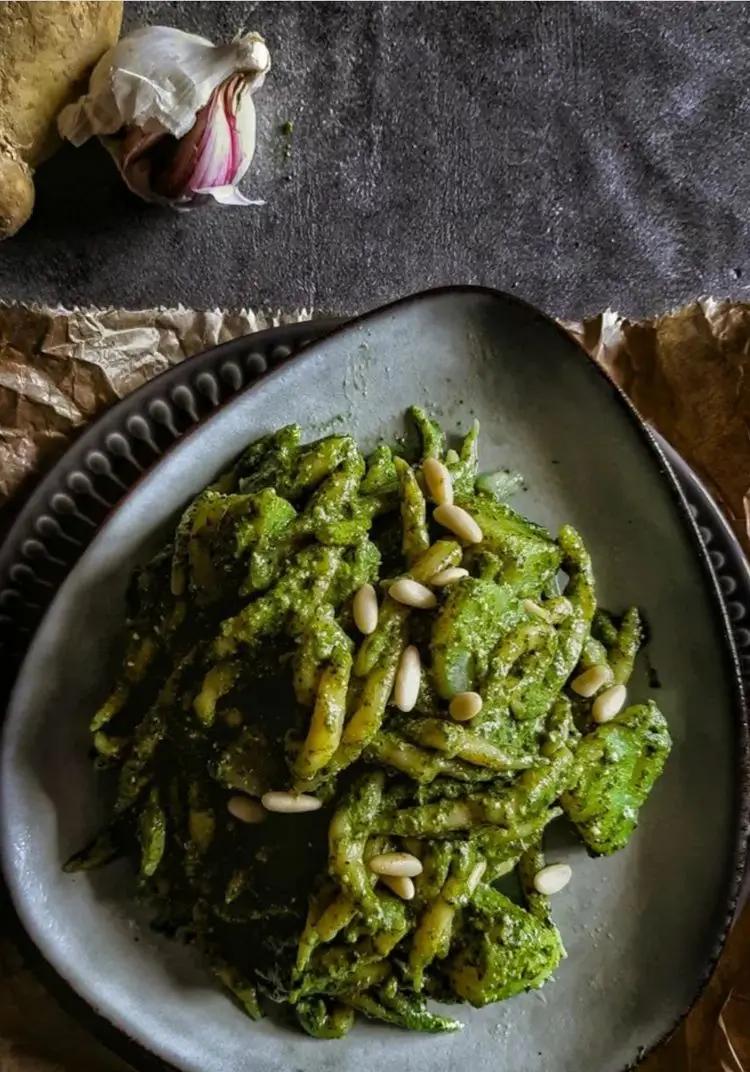 Ricetta Trofie al pesto genovese con patate e prescinseua di Bina