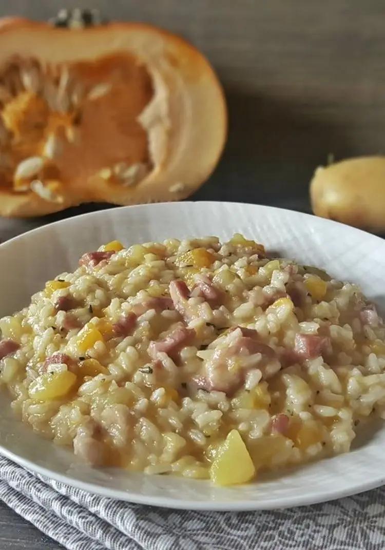 Ricetta Risotto con zucca patate e pancetta di luciapanico77