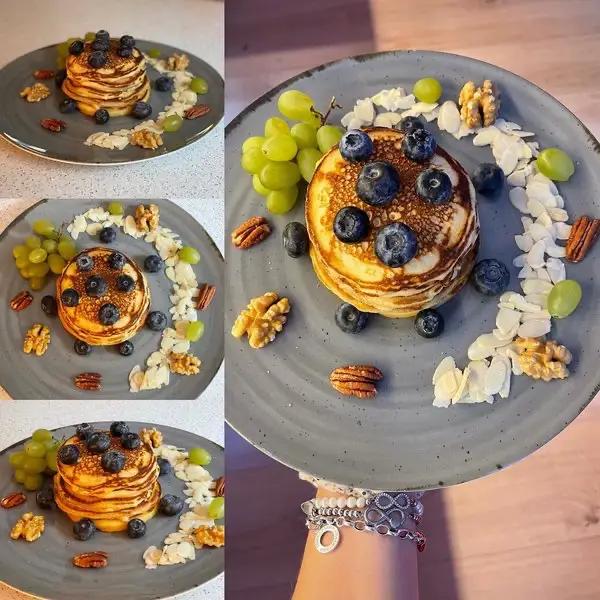 Ricetta Pancakes di soli albumi con vaniglia, farina di farro e frutta fresca di aamyy16