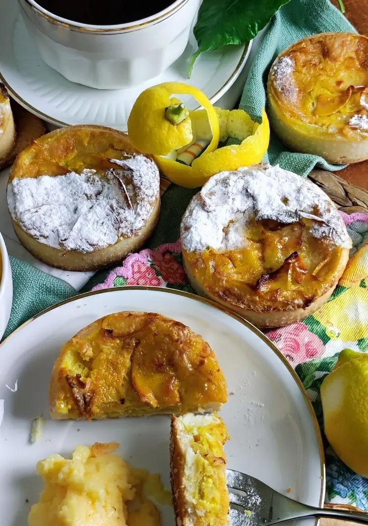 Ricetta Crostatine di millefoglie di mele e crema allo  zafferano di giovanna.1981