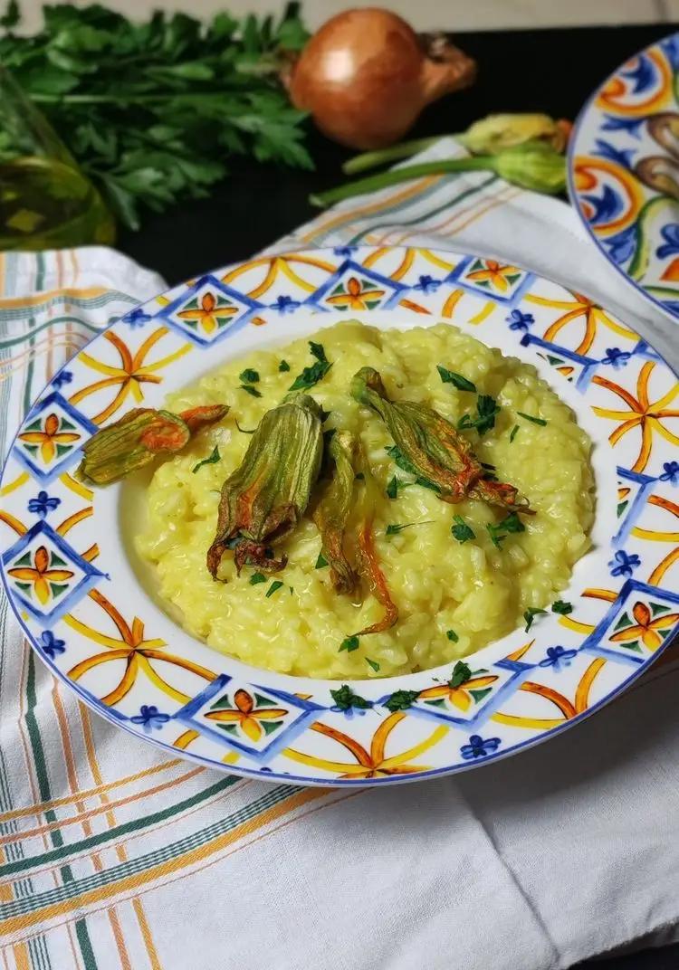 Ricetta Risotto  giallo con fiori di zucchina al forno di giovanna.1981