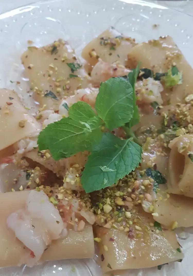 Ricetta Paccheri con gamberoni e granella di pistacchi di destefanispina