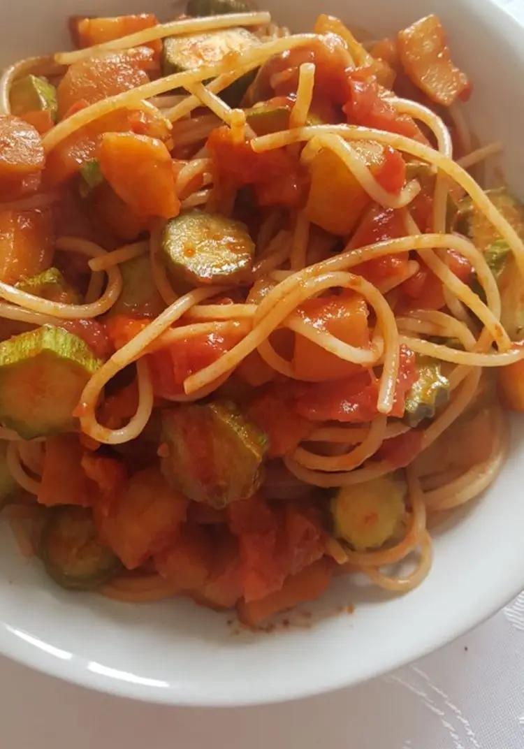 Ricetta Spaghetti zucca zucchine e pomodorini di destefanispina