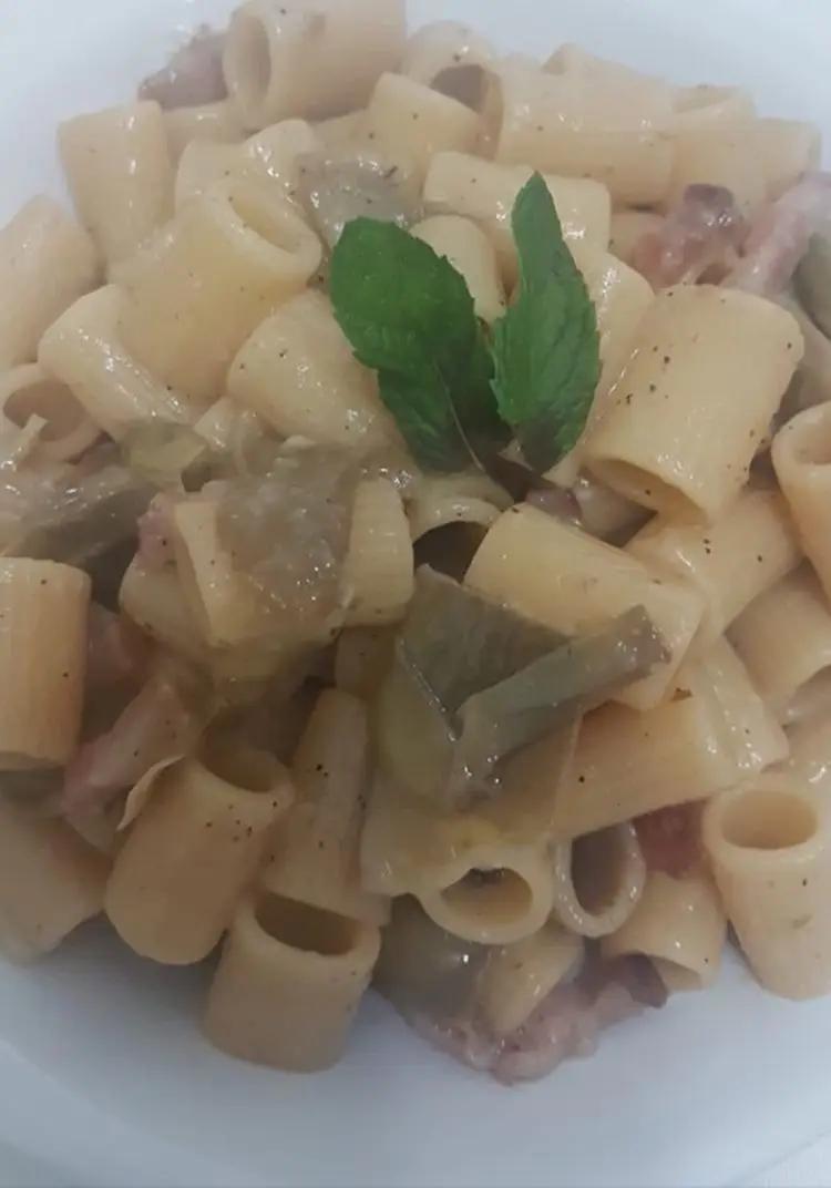 Ricetta Rigatoni guanciale e carciofi di destefanispina