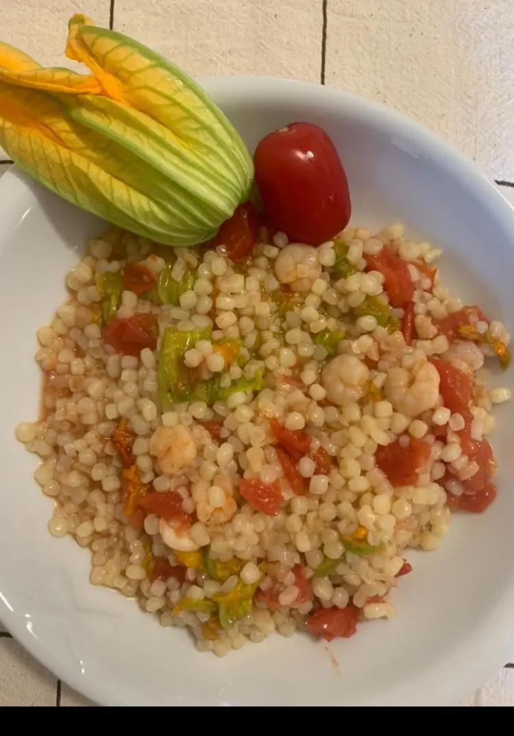 Ricetta Fregola von fiori di zucca e gamberetti di destefanispina