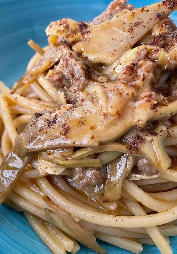 Ricetta Spaghetti carciofi, salsiccia e peperoncino di lomagnafoodblog