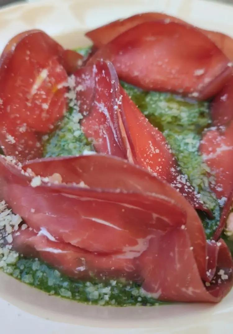 Ricetta Nido di bresaola con crescenza su letto di salsa alla rucola di Andrea_Ricci