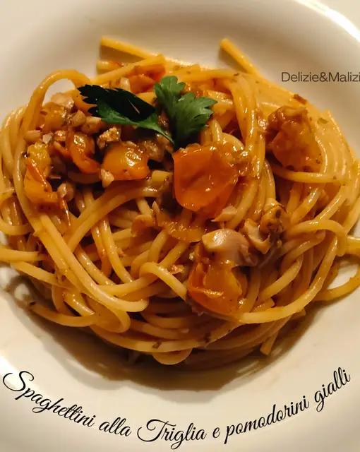 Ricetta Spaghettini alla Triglia e pomodorini gialli di ladyp