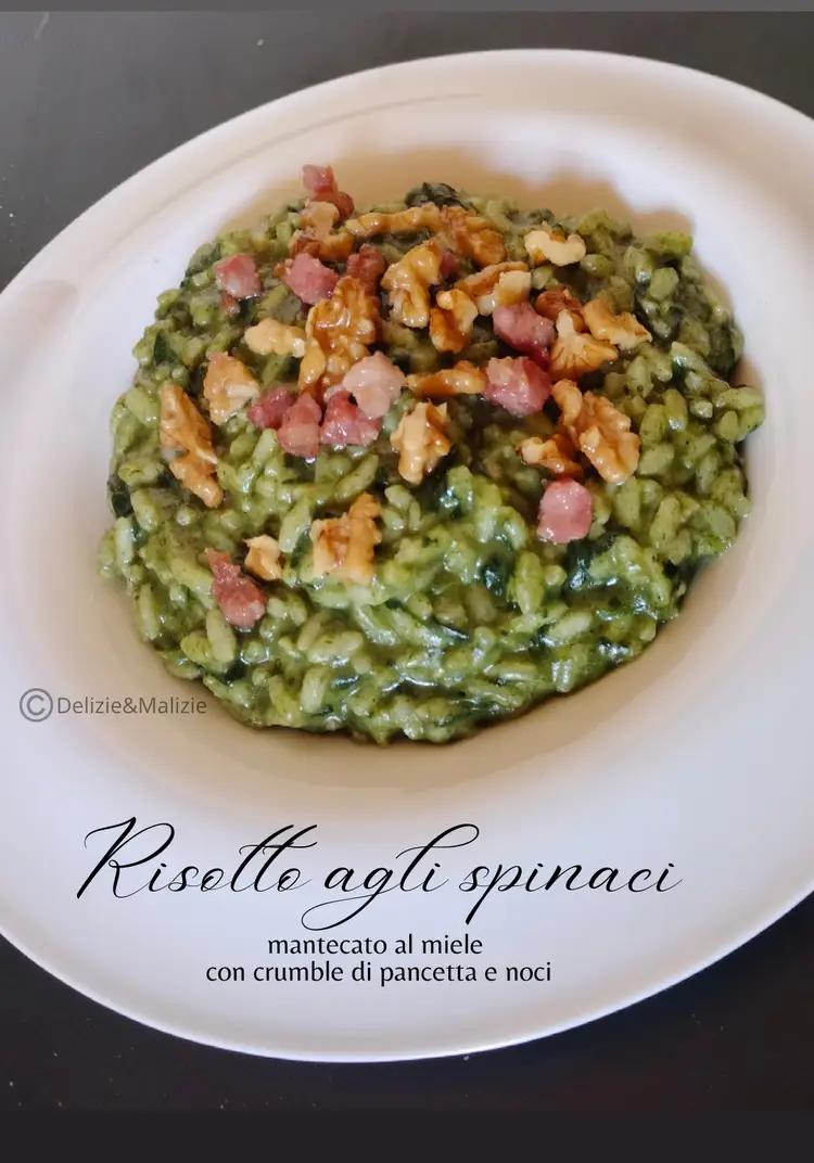 Ricetta Risotto agli Spinaci mantecato al miele con crumble di pancetta e noci di ladyp