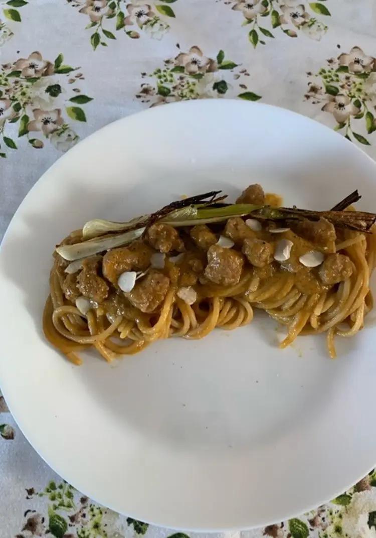 Ricetta Spaghetti con crema di zucca e salsiccia di Gemy