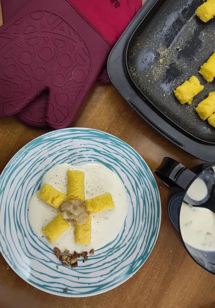 Ricetta Gnocchi di polenta su fonduta e pere di marina587