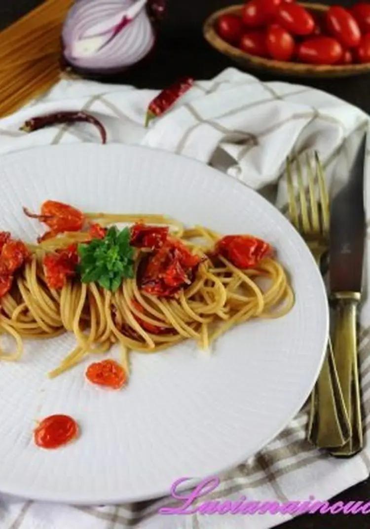 Ricetta Spaghetti integrali con pomodorini al forno di lucianaincucina