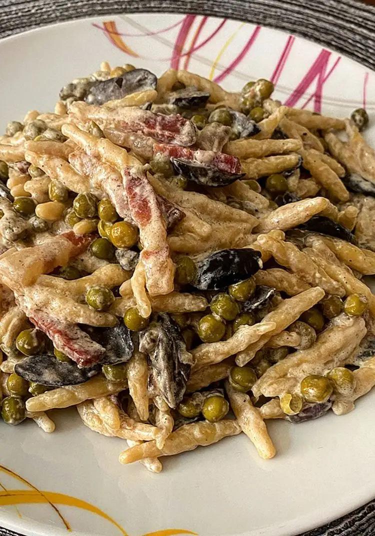 Ricetta Trofie fresche con piselli, guanciale e olive nere💥 di enz