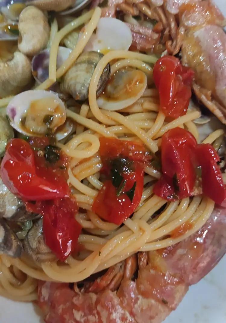 Ricetta spaghetti con Gamberi e frutti di mare di Mabyflavors