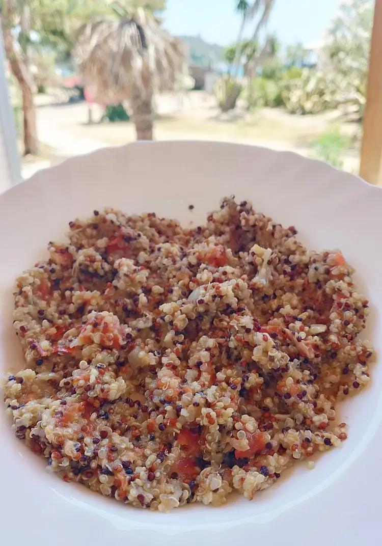 Ricetta QUINOA, TONNO, POMODORO E PESTO di pupiepappe