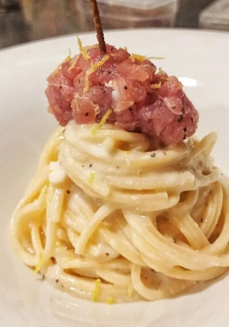 Ricetta Spaghettone cacio pepe tonno rosso di chef_vincenzo_campanale