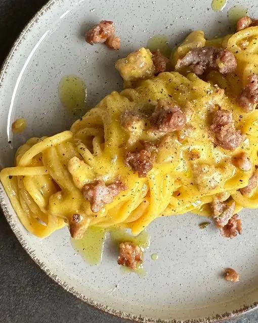 Ricetta Spaghettone XXL Pasta Garofalo con crema di patate e salsiccia di giorgiasbakery