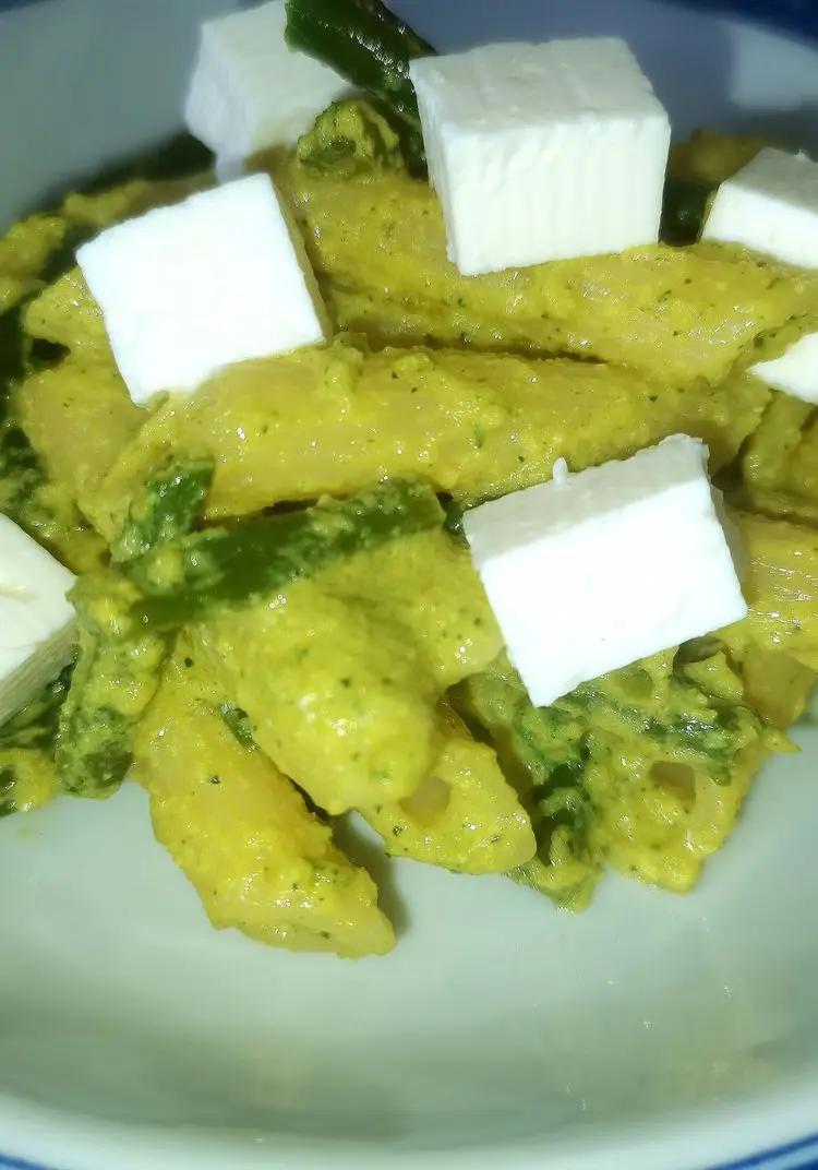 Ricetta Pasta fredda al pesto di zucchine, tocchetti di fagiolini e cubetti di feta di Angelica88