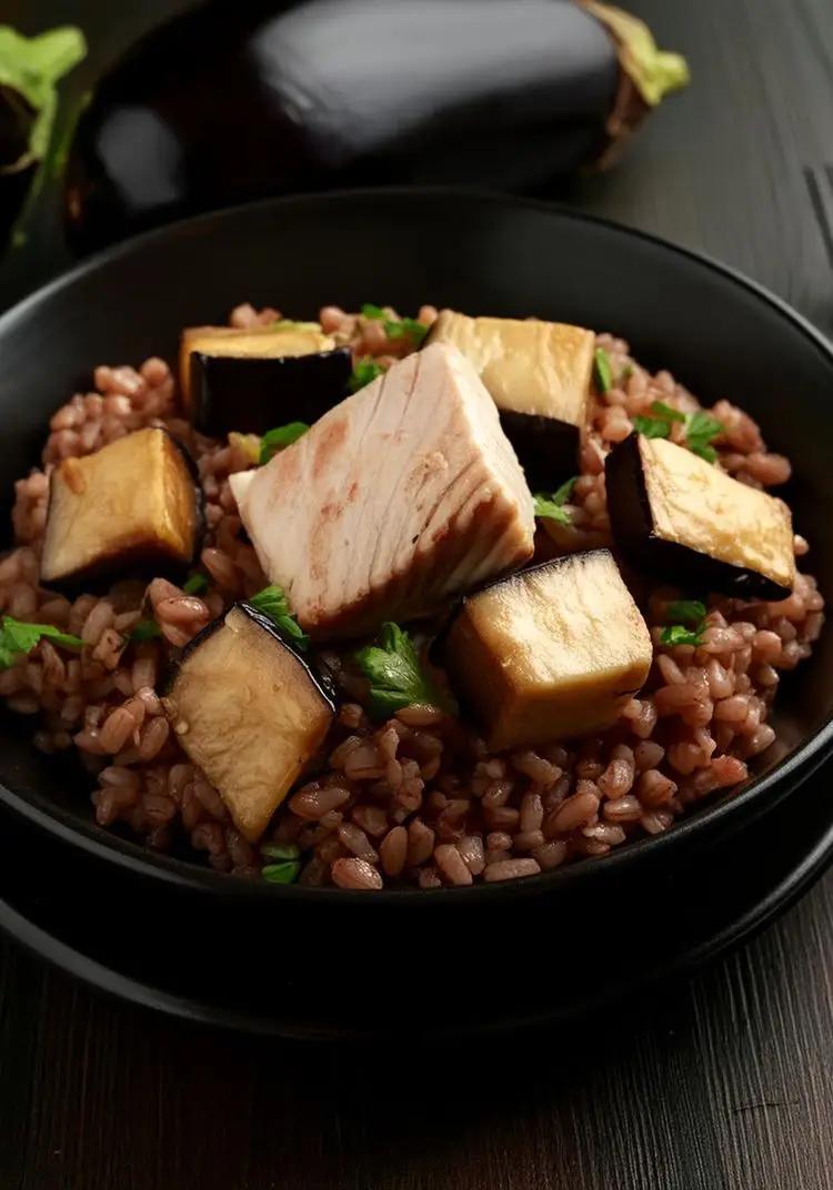 Ricetta Riso integrale con pesce spada e melanzane di elena.bondenari