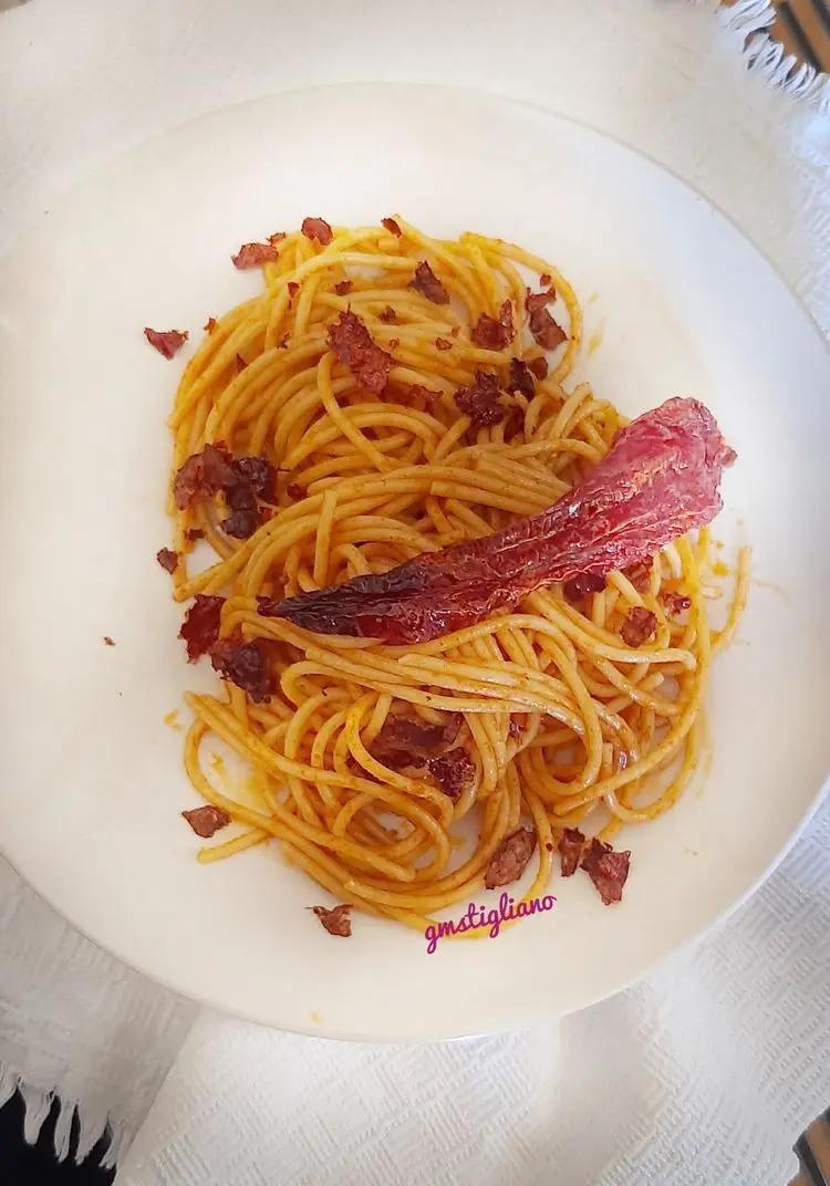 Ricetta Spaghetti aglio e olio alla lucana con peperone crusco di Senise IGP di grazia010