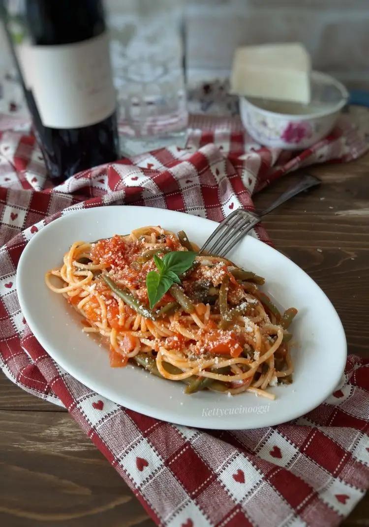 Ricetta SPAGHETTI CON FAGIOLINI E POMODORI di kettycucinooggi