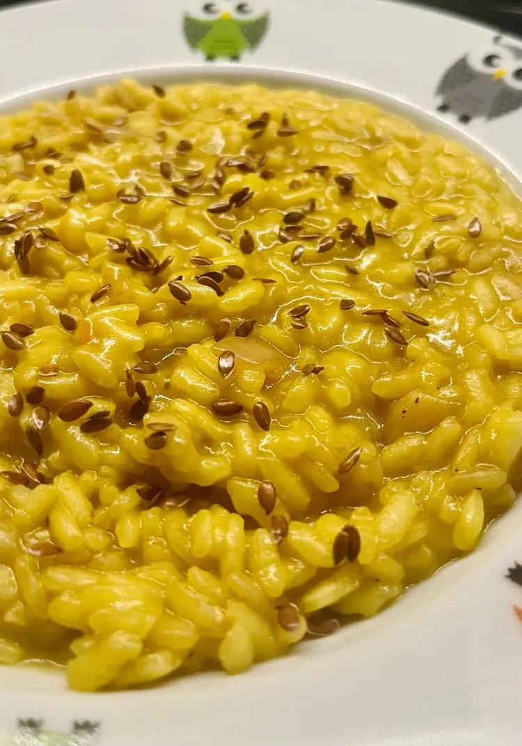 Ricetta Risotto allo zafferano, semi di lino, cipolla di giadaconti