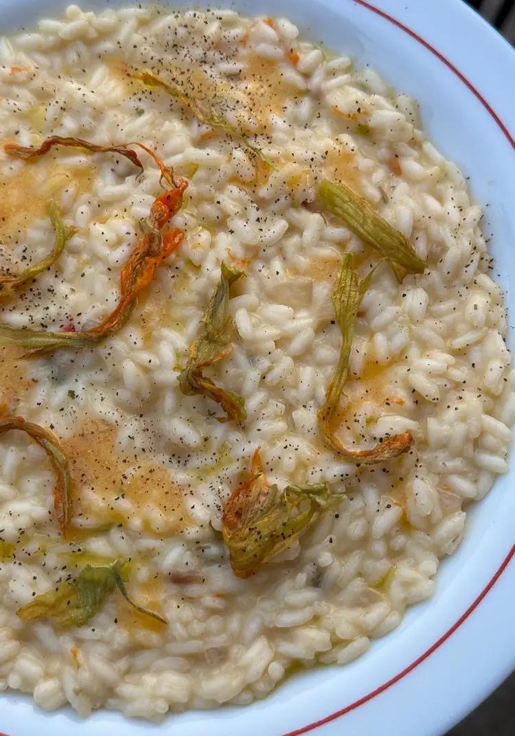 Ricetta Risotto con carbocrema e fiori di zucchine di giadaconti