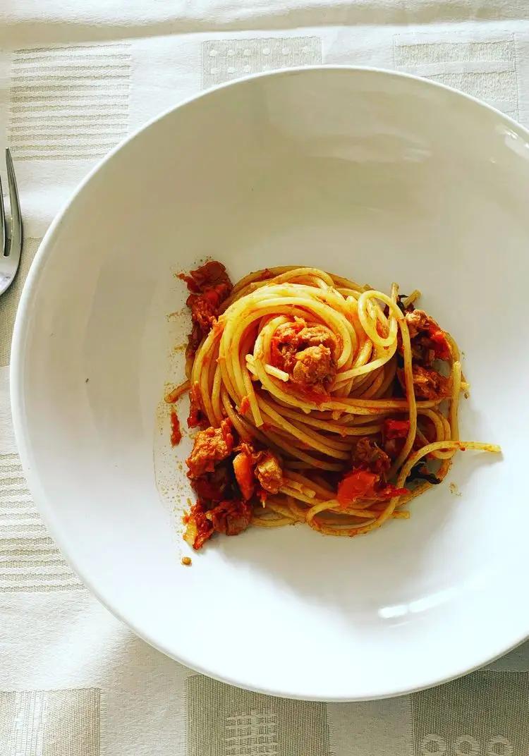 Ricetta Spaghetti al pomodoro con il tonno di lorenza76