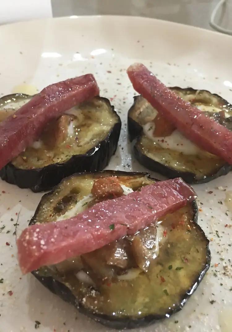 Ricetta Melanzane con funghi champignon e salame di idacol