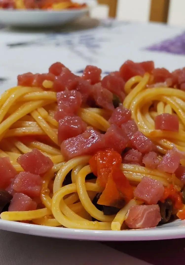 Ricetta Spaghetti quadrati con tartare di tonno di dainig88