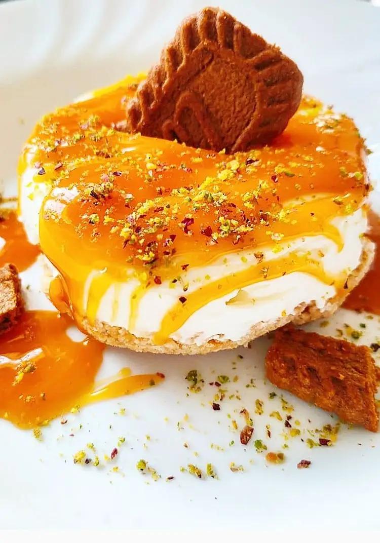 Ricetta Cheesecake Lotus al caramello salato e polvere di pistacchio!🧡🧡🧡 di dianacorradetti