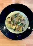 Immagine del passaggio 7 della ricetta Raviolo Aperto con Gamberi Funghi e Zucchine