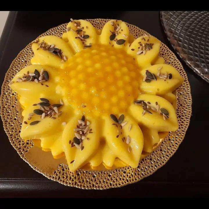 Ricetta Girasole di polenta con composta mandarino e semi di boffolipatrizia8