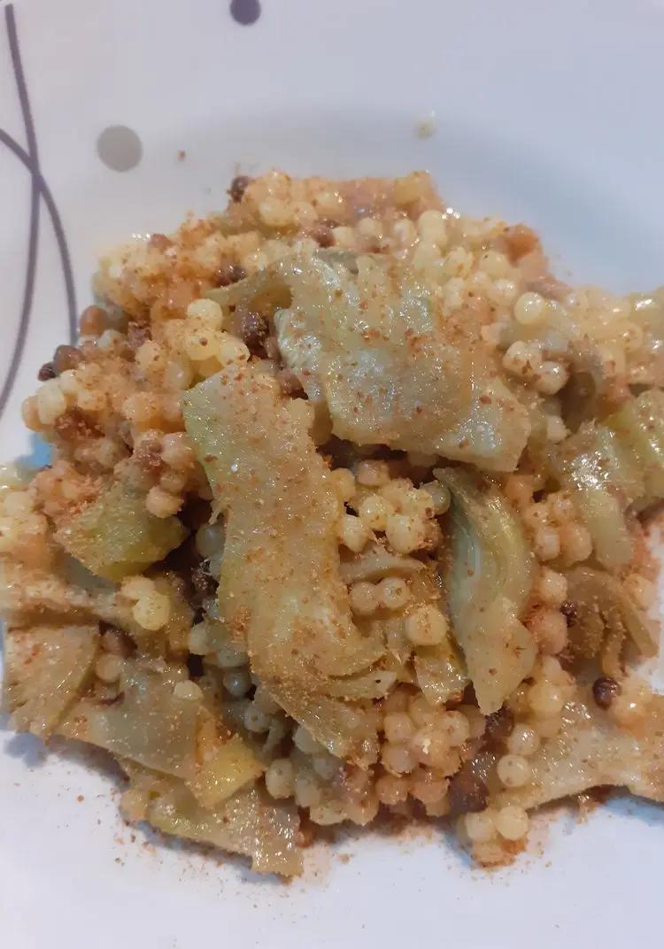 Ricetta fregula sarda con carciofi e bottarga di eoggicosabolleinpentola