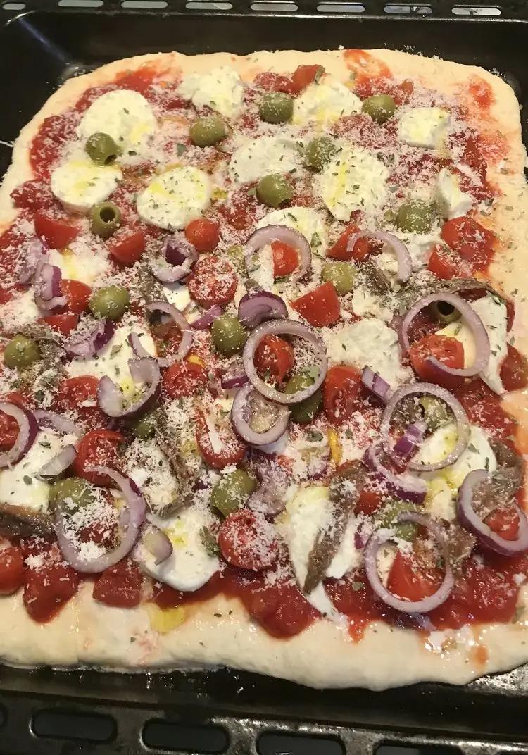 Ricetta Pizza napoli, con datterini, olive, cipolla rossa, caciocavallo , origano di gelfomarco