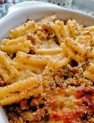 Ricetta Pasta cinque buchi al forno con broccolo siciliano, pancetta e provola. di cristinaeffe_