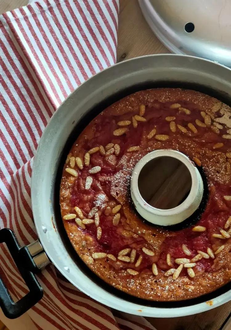 Ricetta Torta Rabarbaro e lamponi con pinoli nel fornetto Versilia di gracecesena