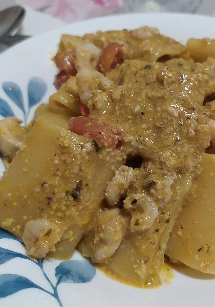 Ricetta Paccheri misto mare con crema di pistacchio, pomodorini e Philadelphia di mariaangelafrick