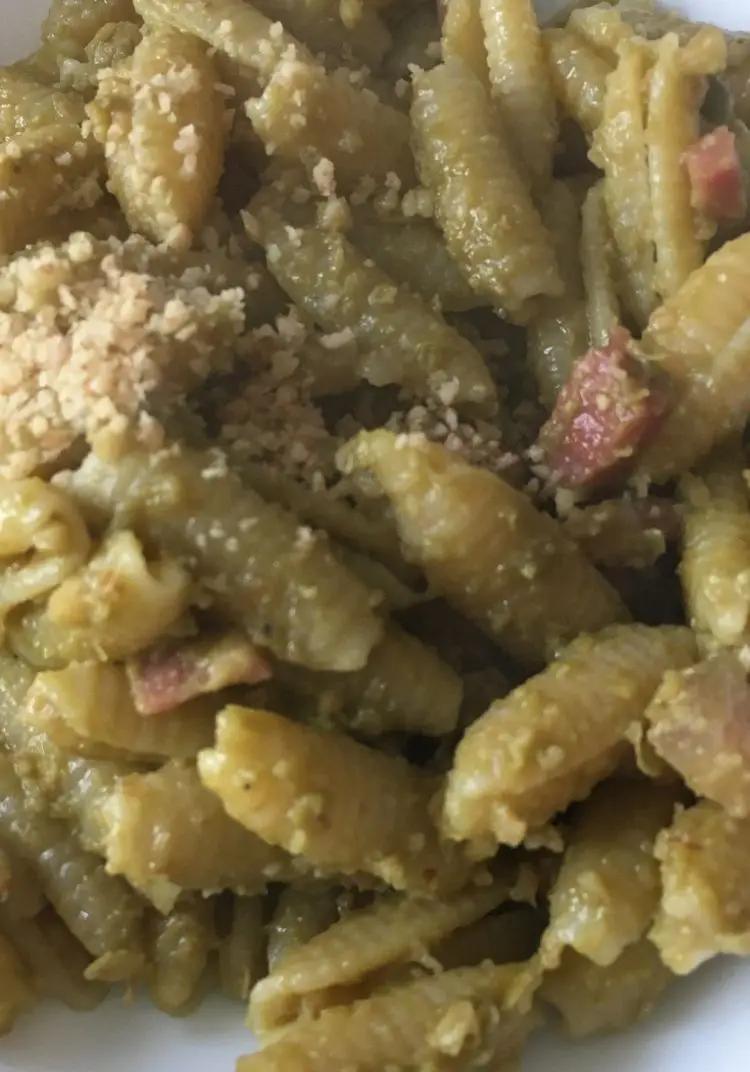 Ricetta Gnocchetti sardi con crema di piselli, speck e noci di foodbloggerbblog