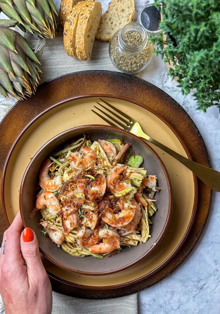 Ricetta Gamberi, carciofi e Bottarga di Muggine di bozza.di.colore