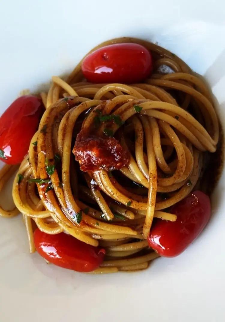 Ricetta Spaghetti anduja ,pomodorini e aglio nero di cucina_con_cristina