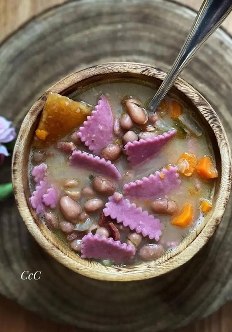 Ricetta Zuppa di fagioli e maltagliati alla barbabietola di cucina_con_cristina