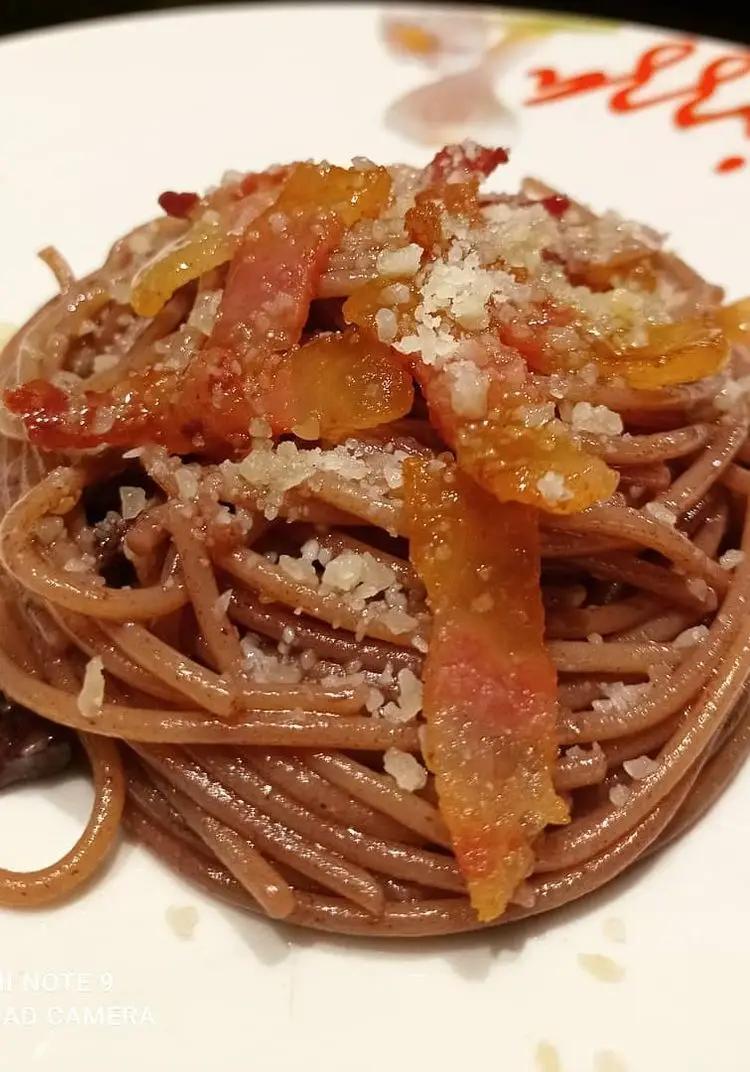 Ricetta Amatriciana 'mbriaca con spaghetti Garofalo gluten free di MariaLaPrecisa
