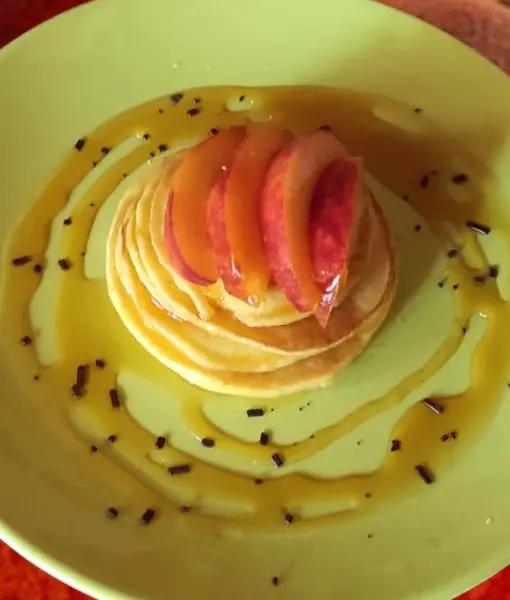 Ricetta Pancake alle pesche con glassa alle clementine di debbyfood38